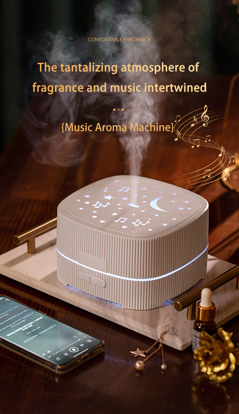Bluetooth Speaker & Starry Sky Ambient Light Music Aroma Diffuser - 3-in-1 Ultrasonic Humidifier