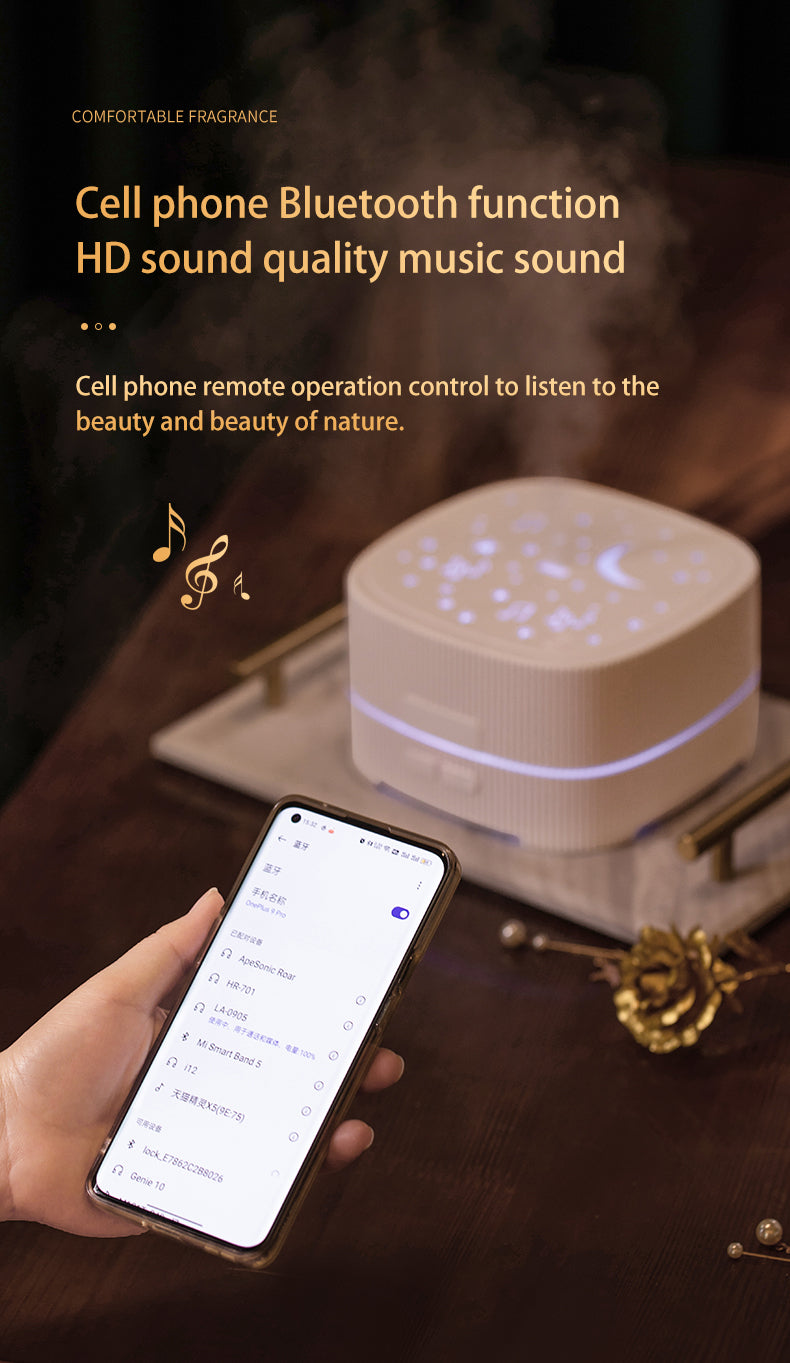 Bluetooth Speaker & Starry Sky Ambient Light Music Aroma Diffuser - 3-in-1 Ultrasonic Humidifier