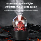 Lava Mountain Aromatherapy Machine (With Cover Version) - Volcano-Style Ultrasonic Humidifier with Transparent Glass Dome & RGB LED Light