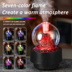 Volcano-Style Ultrasonic Humidifier with Transparent Glass Dome & RGB LED Light Lava Mountain Aromatherapy Machine (With Cover Version)