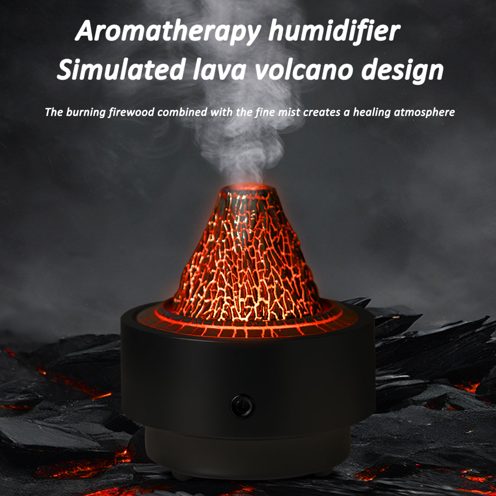 Lava Volcano Aromatherapy Machine - 7-Color Flame Effect Ultrasonic Humidifier & Essential Oil Diffuser