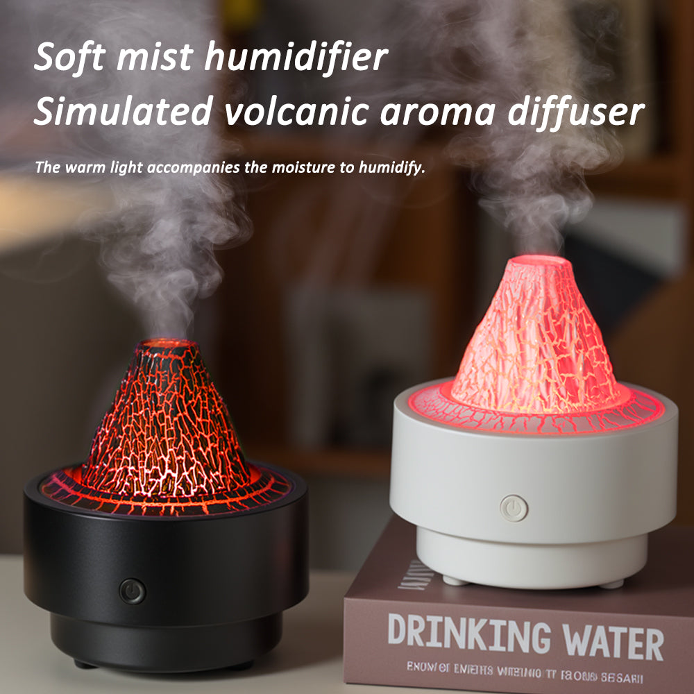 Lava Volcano Aromatherapy Machine - 7-Color Flame Effect Ultrasonic Humidifier & Essential Oil Diffuser