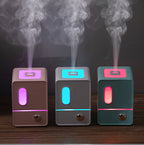 Retro Cube Ultrasonic Humidifier Mia Aroma Diffuser with Colorful Ambient Light for Bedroom & Desk