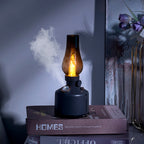 Rechargeable Battery-Powered Ultrasonic Humidifier with Warm Ambient Light for Bedroom & Desk Time Lamp Humidifier