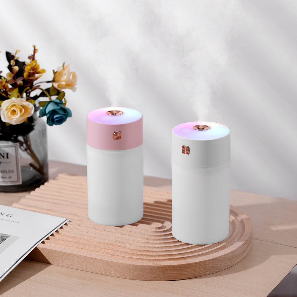 Diamond Cut Rainbow Humidifier – Portable USB Cool Mist Humidifier with RGB LED Light for Car, Office & Bedroom
