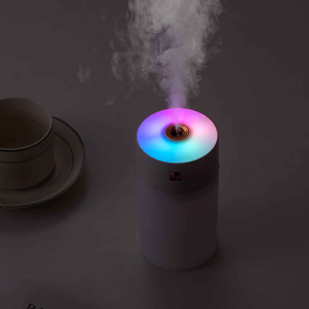 Diamond Cut Rainbow Humidifier – Portable USB Cool Mist Humidifier with RGB LED Light for Car, Office & Bedroom