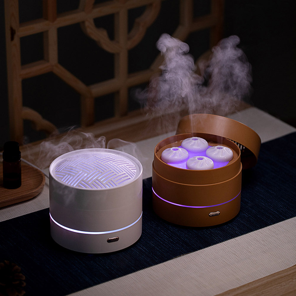 The Thriving Aroma Diffuser - Minimalist Ultrasonic Humidifier with Soft Ambient Light for Bedroom & Office