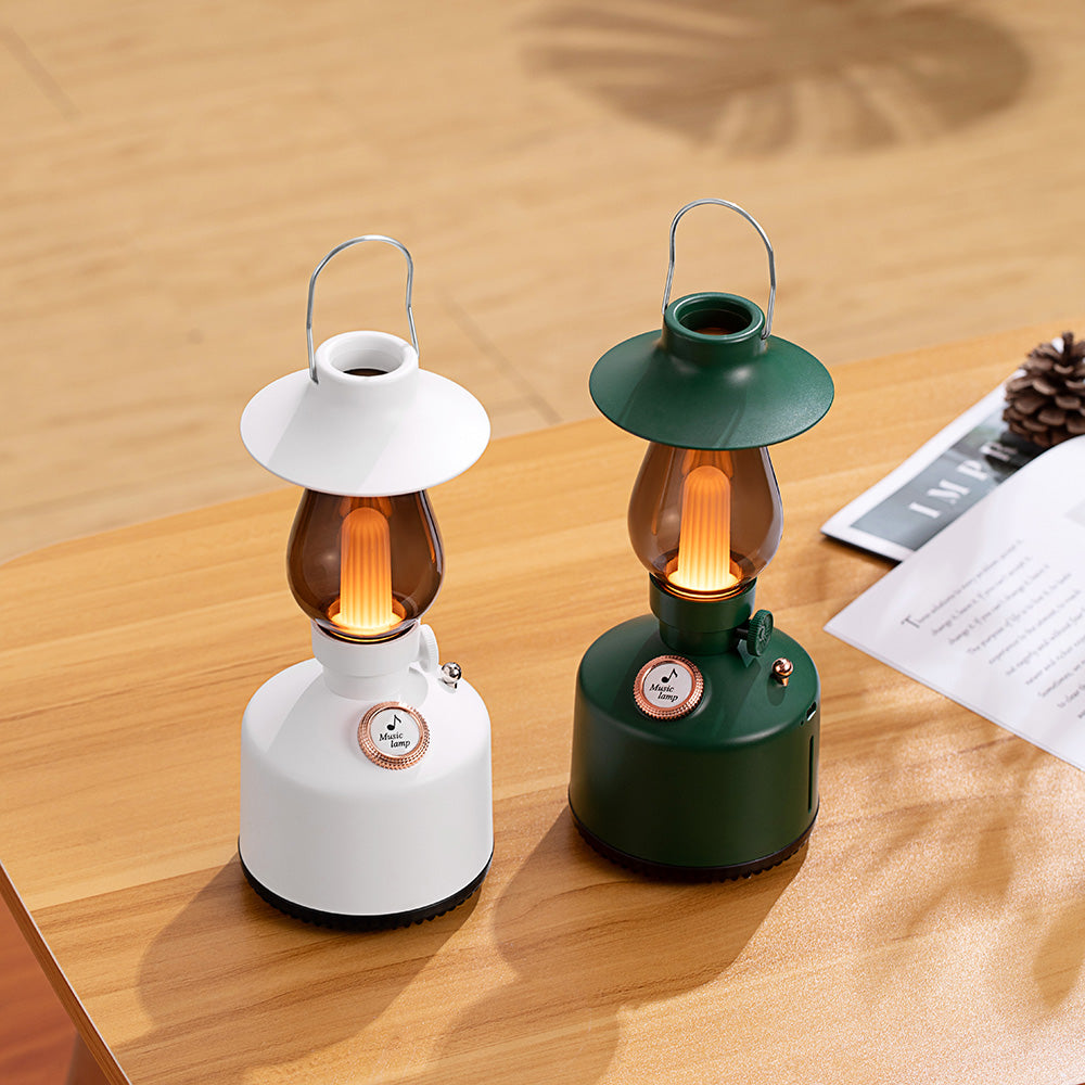 Time Light Speaker (Without Humidifier)Retro Lantern Bluetooth Speaker with Warm Ambient Rechargeable BatteryLight