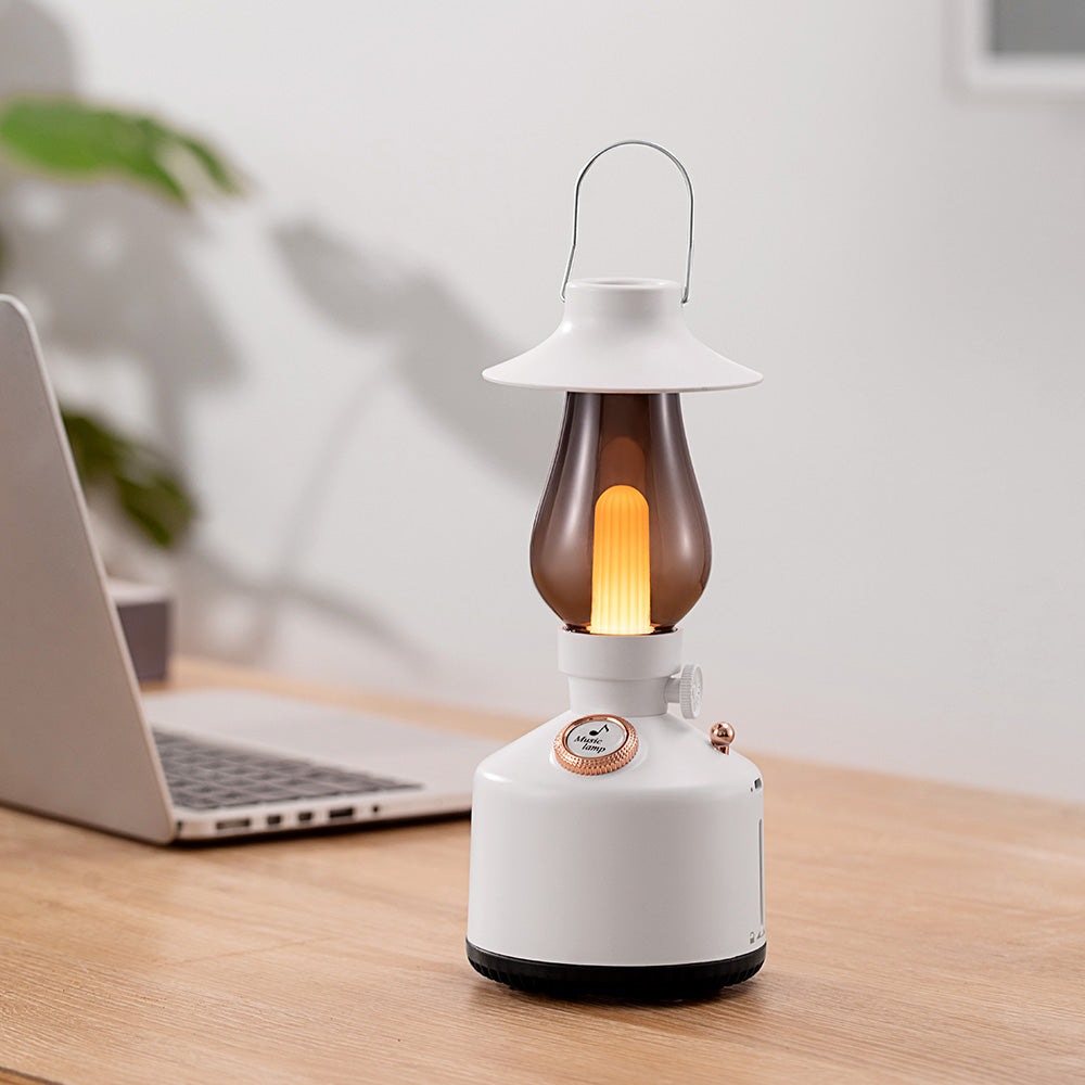 Time Light Speaker (Without Humidifier)Retro Lantern Bluetooth Speaker with Warm Ambient Rechargeable BatteryLight