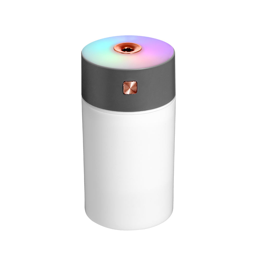 Portable Rainbow LED Humidifier - USB-Powered Cool Mist Humidifier with Colorful Ambient Light for Desk, Car & Bedroom