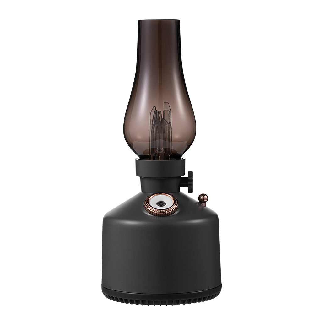 Vintage Retro Time Lamp Humidifier - Rechargeable Battery-Powered Ultrasonic Humidifier with Warm Ambient Light for Bedroom & Desk