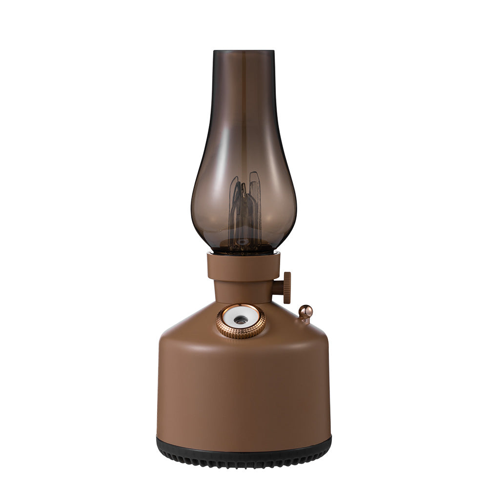 Vintage Retro Time Lamp Humidifier - Rechargeable Battery-Powered Ultrasonic Humidifier with Warm Ambient Light for Bedroom & Desk