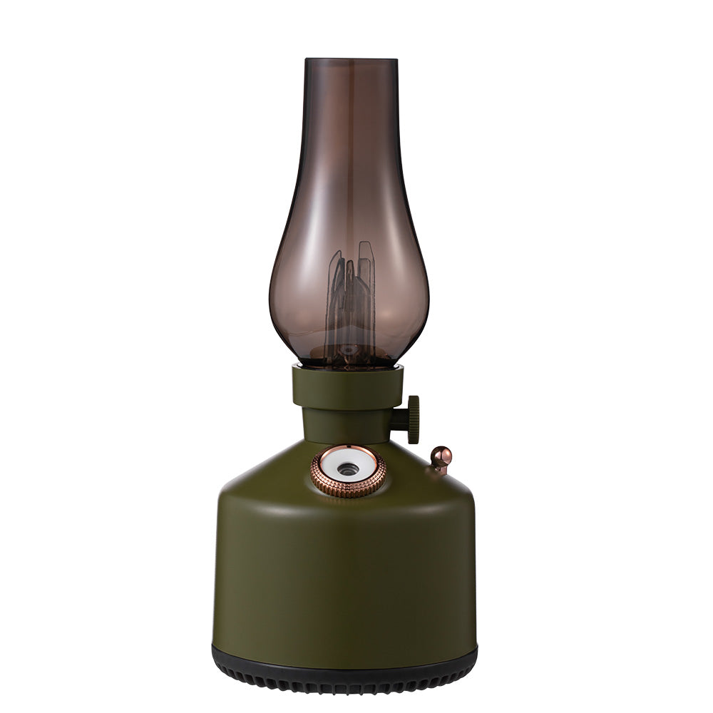 Vintage Retro Time Lamp Humidifier - Rechargeable Battery-Powered Ultrasonic Humidifier with Warm Ambient Light for Bedroom & Desk