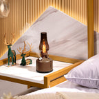 Rechargeable Battery-Powered Ultrasonic Humidifier with Warm Ambient Light for Bedroom & Desk Time Lamp Humidifier