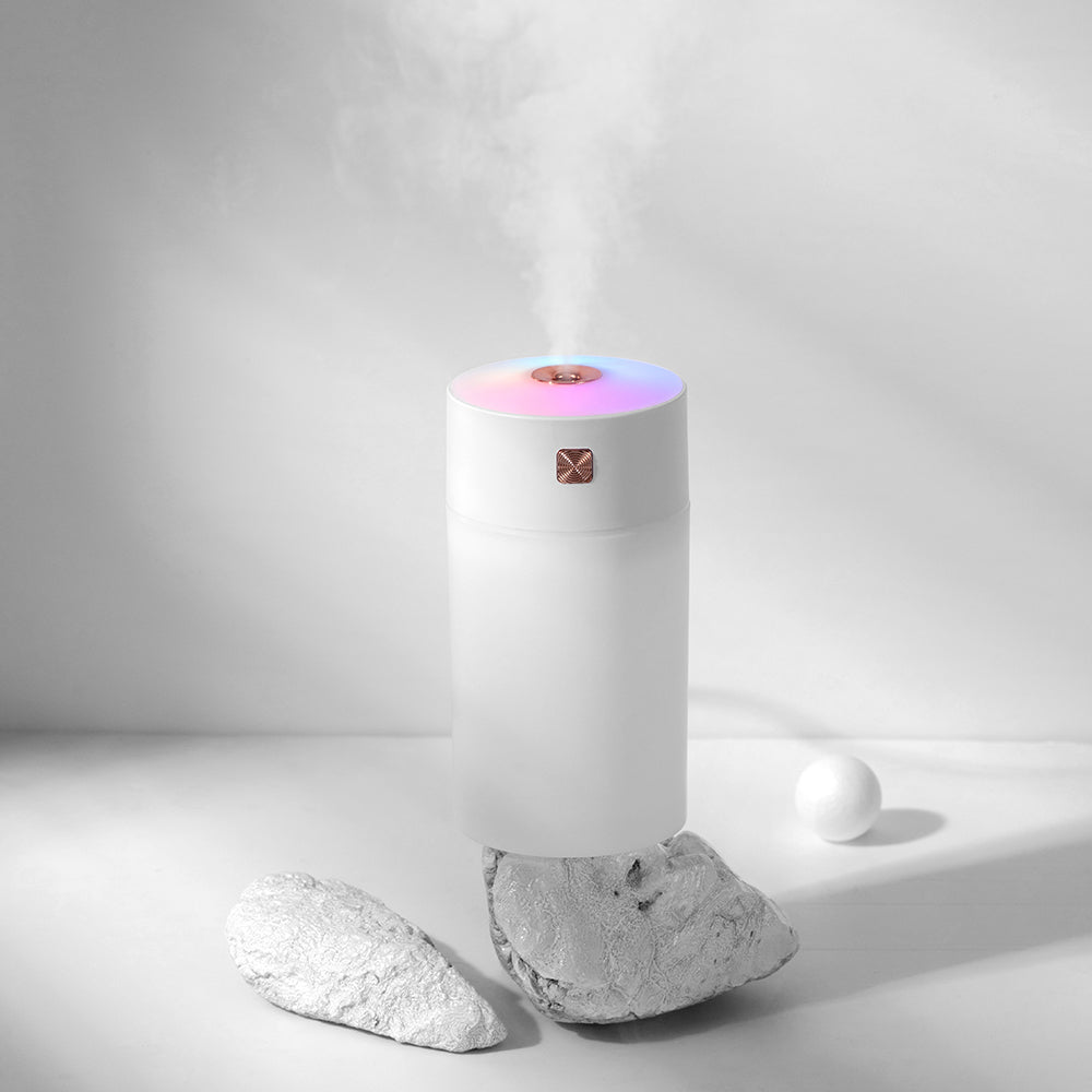 Diamond Cut Rainbow Humidifier – Portable USB Cool Mist Humidifier with RGB LED Light for Car, Office & Bedroom