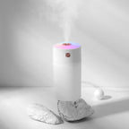 Diamond Cut Rainbow Humidifier – Portable USB Cool Mist Humidifier with RGB LED Light for Car, Office & Bedroom