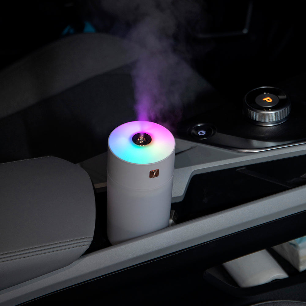 Diamond Cut Rainbow Humidifier – Portable USB Cool Mist Humidifier with RGB LED Light for Car, Office & Bedroom