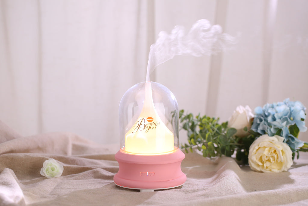 Ultrasonic Diffuser with Warm Ambient Light & Auto Shut-Off Safety Flowing Light Bottle Aromatherapy Humidifier (Common Design)