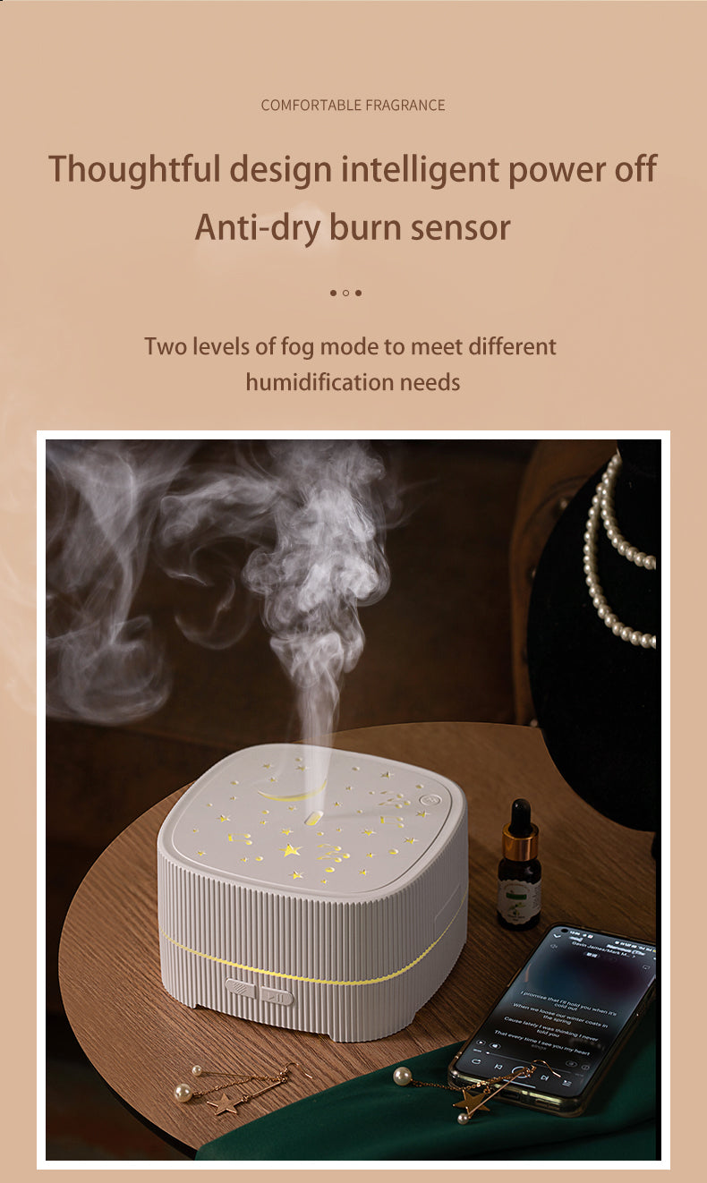 Bluetooth Speaker & Starry Sky Ambient Light Music Aroma Diffuser - 3-in-1 Ultrasonic Humidifier