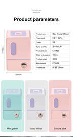 Retro Cube Ultrasonic Humidifier Mia Aroma Diffuser with Colorful Ambient Light for Bedroom & Desk
