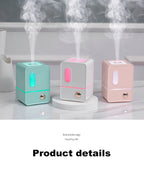 Mia Aroma Diffuser Retro Cube Ultrasonic Humidifier with Colorful Ambient Light for Bedroom & Desk