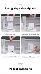 Retro Cube Ultrasonic Humidifier Mia Aroma Diffuser with Colorful Ambient Light for Bedroom & Desk