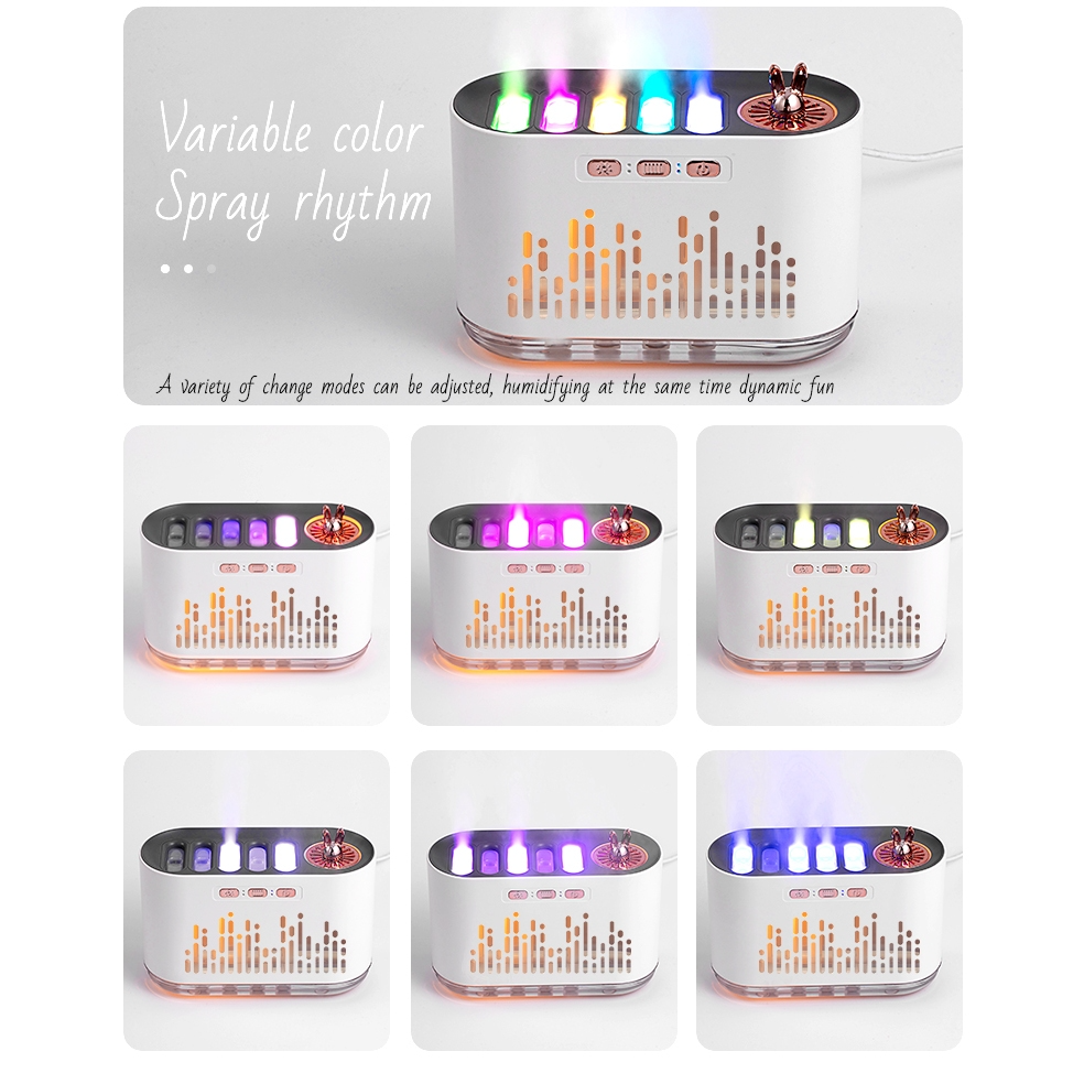 7-Color LED Aromatherapy Diffuser with Music Visualizer Dynamic Sound-Activated Induction Humidifier