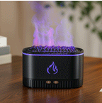 Wood-Fired Aroma Diffuser with Realistic Flame Effect - Ultrasonic Humidifier & Aromatherapy Diffuser for Home & Yoga
