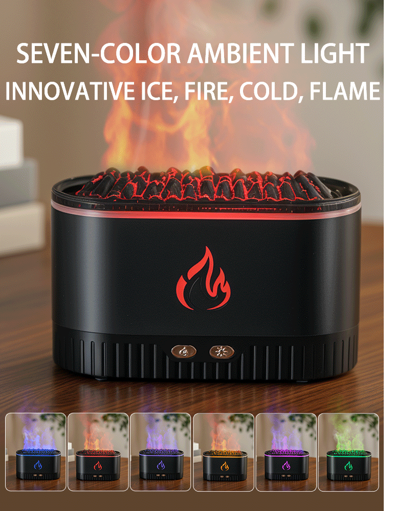 Realistic Flame Effect - Ultrasonic Humidifier & Aromatherapy Diffuser for Home & Yoga For Wood-Fired Aroma Diffuser