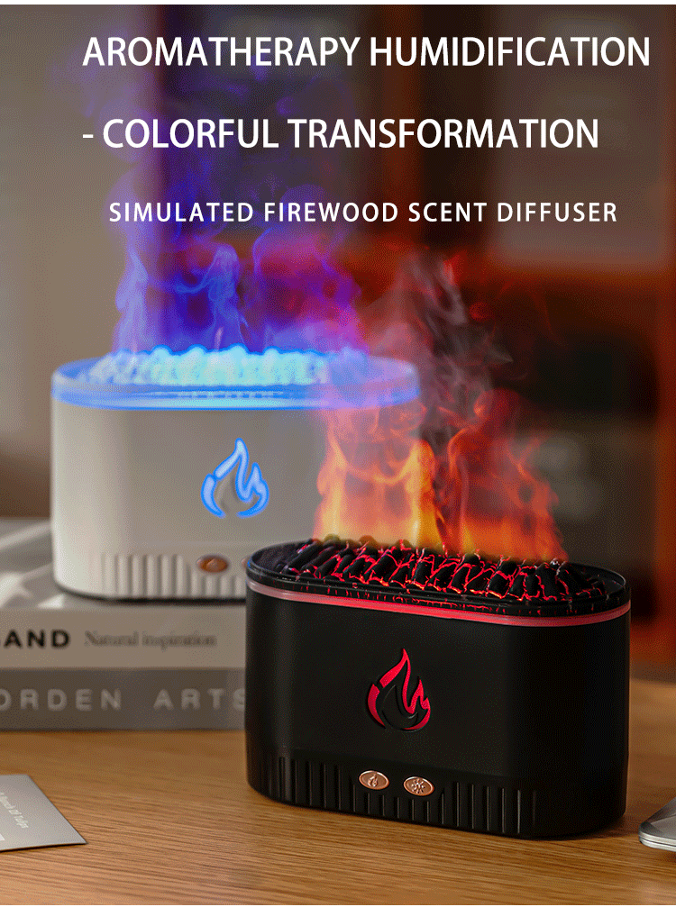 Realistic Flame Effect - Ultrasonic Humidifier & Aromatherapy Diffuser for Home & Yoga For Wood-Fired Aroma Diffuser