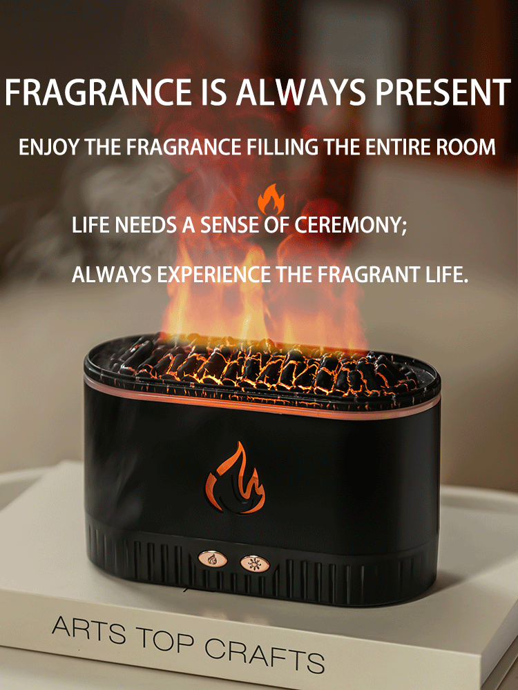 Realistic Flame Effect - Ultrasonic Humidifier & Aromatherapy Diffuser for Home & Yoga For Wood-Fired Aroma Diffuser