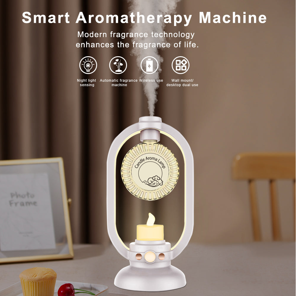 Inductive Candle Aromatherapy Lamp - 2-in-1 Ultrasonic Humidifier & Romantic Candle Light for Bedroom & Desk Decor