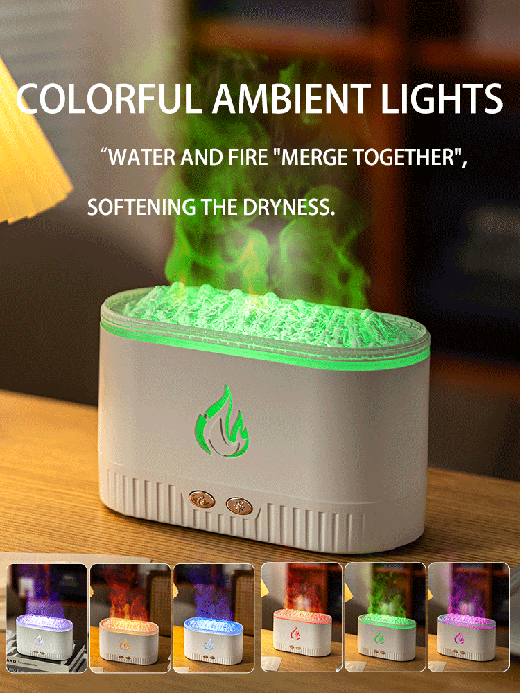 Realistic Flame Effect - Ultrasonic Humidifier & Aromatherapy Diffuser for Home & Yoga For Wood-Fired Aroma Diffuser
