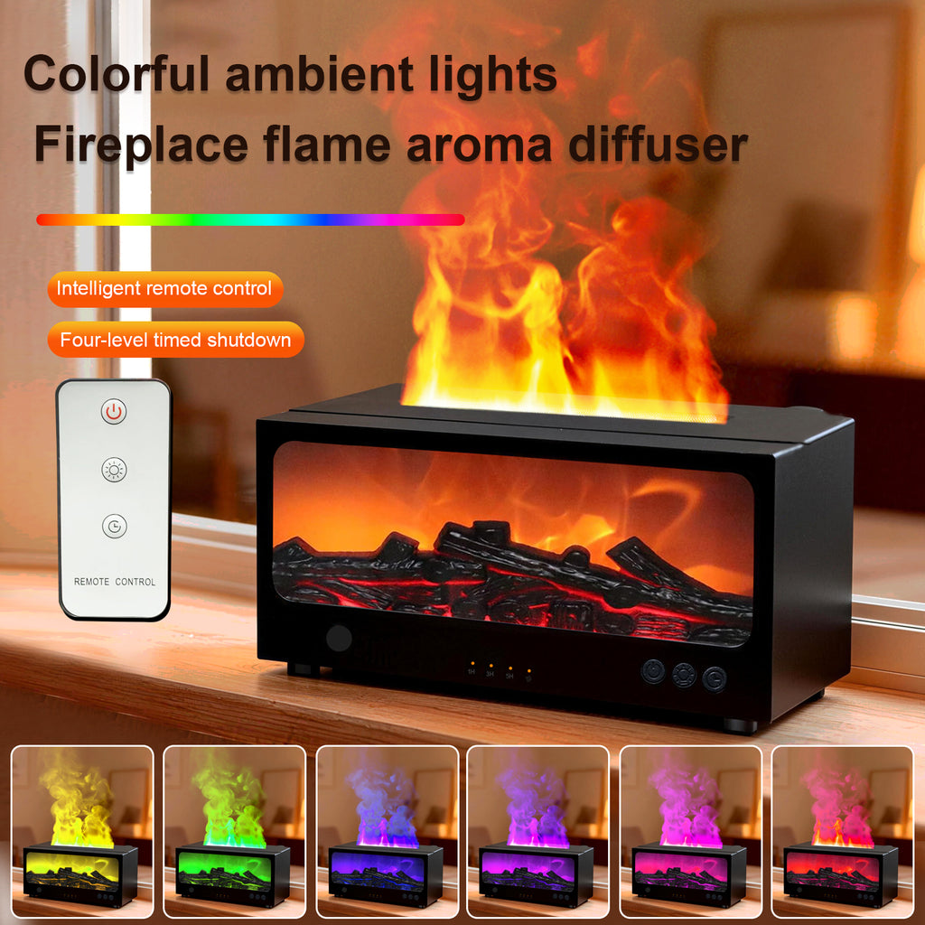 RGB Color Changing Flame Effect with Remote Control for Dynamic Fireplace Aroma Diffuser