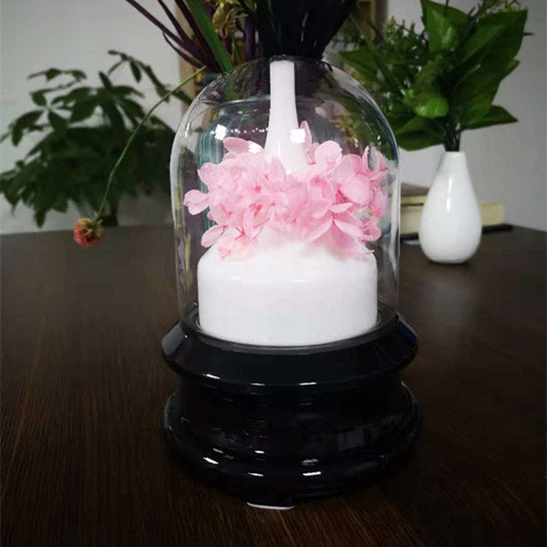 Flowing Light Bottle Aromatherapy Humidifier - Eternal Hydrangea Flower Style Ultrasonic Diffuser with Ambient Light