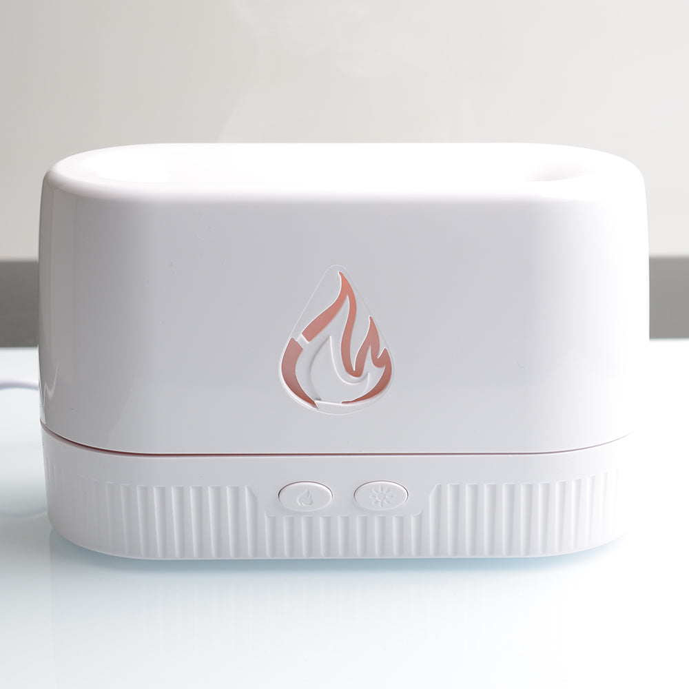 Ultrasonic Cool Mist Humidifier with Realistic Flame Light with Flame Aroma Diffuser