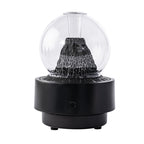 Volcano-Style Ultrasonic Humidifier with Transparent Glass Dome & RGB LED Light Lava Mountain Aromatherapy Machine (With Cover Version)