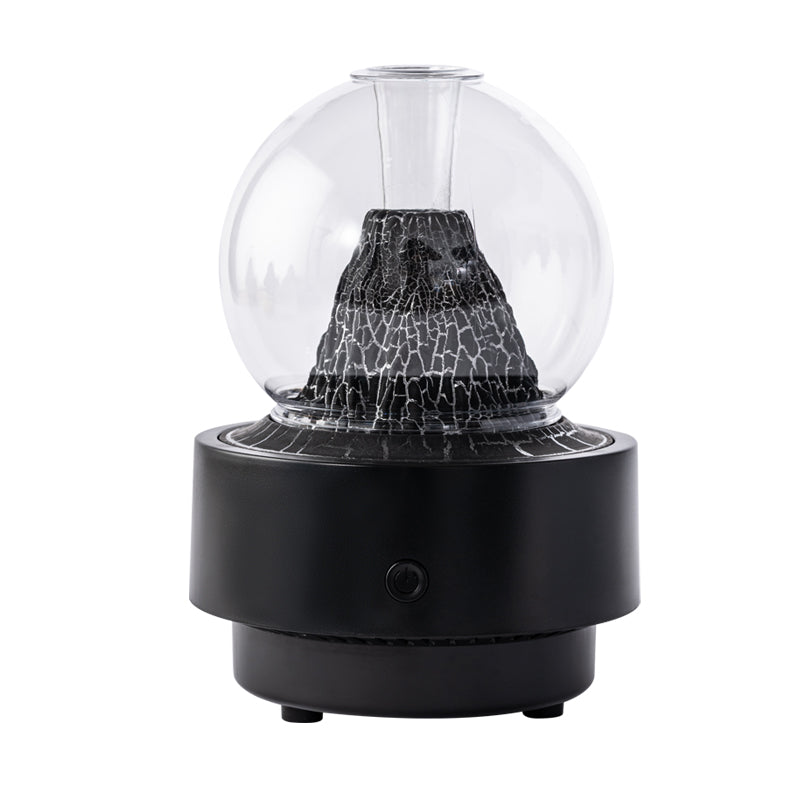 Lava Mountain Aromatherapy Machine (With Cover Version) - Volcano-Style Ultrasonic Humidifier with Transparent Glass Dome & RGB LED Light