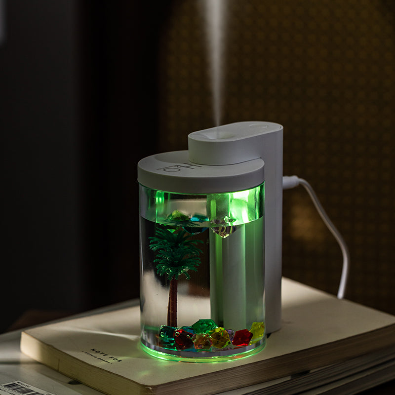 3-in-1 Ultrasonic Humidifier with Colorful LED Night Light with Water-Love Micro-Landscape Humidifier