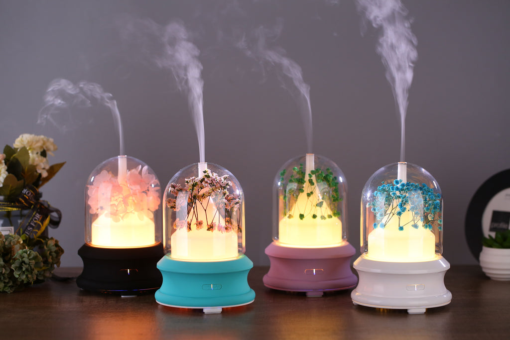 Ultrasonic Diffuser with Warm Ambient Light & Auto Shut-Off Safety Flowing Light Bottle Aromatherapy Humidifier (Common Design)