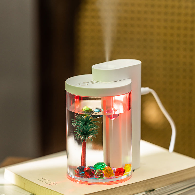 Water-Love Micro-Landscape Humidifier - 3-in-1 Ultrasonic Humidifier with Colorful LED Night Light