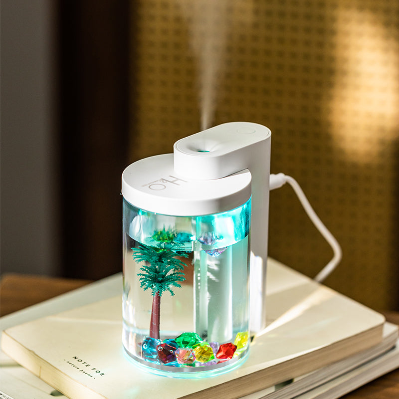 Water-Love Micro-Landscape Humidifier - 3-in-1 Ultrasonic Humidifier with Colorful LED Night Light