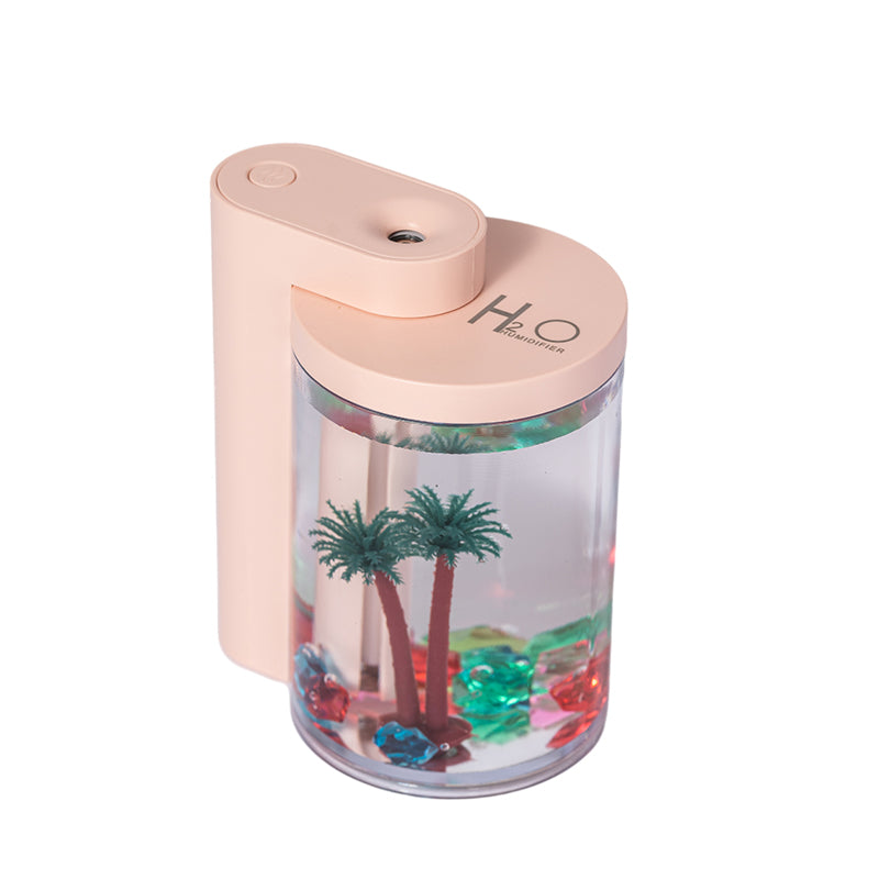 3-in-1 Ultrasonic Humidifier with Colorful LED Night Light with Water-Love Micro-Landscape Humidifier