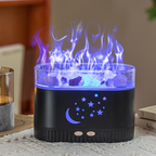 Colorful Flame Effect Essential Oil Diffuser with Ambient Lighting for Home & Bedroom Star Moon Crystal Rock Aromatherapy Humidifier