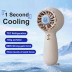 Handheld Ice Pack High-Speed Fan - 3-Speed Adjustable Portable Cooling Fan with Superconducting Ice Pack