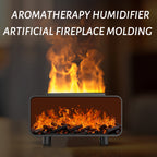 RGB Color Changing Flame Effect Humidifier & Essential Oil Diffuser with Picture-Style Fireplace Aromatherapy Machine