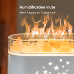 Star Moon Crystal Rock Aromatherapy Humidifier - Colorful Flame Effect Essential Oil Diffuser with Ambient Lighting for Home & Bedroom