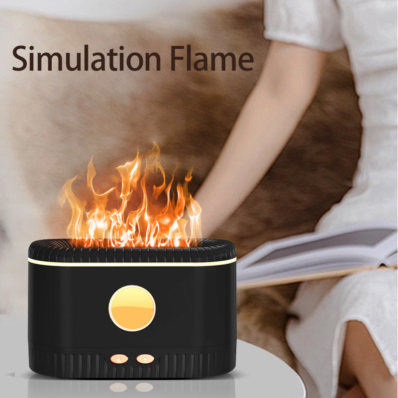 2nd Generation Colorful Flame Aromatherapy Humidifier – Essential Oil Diffuser with Dynamic Flame Light Effects