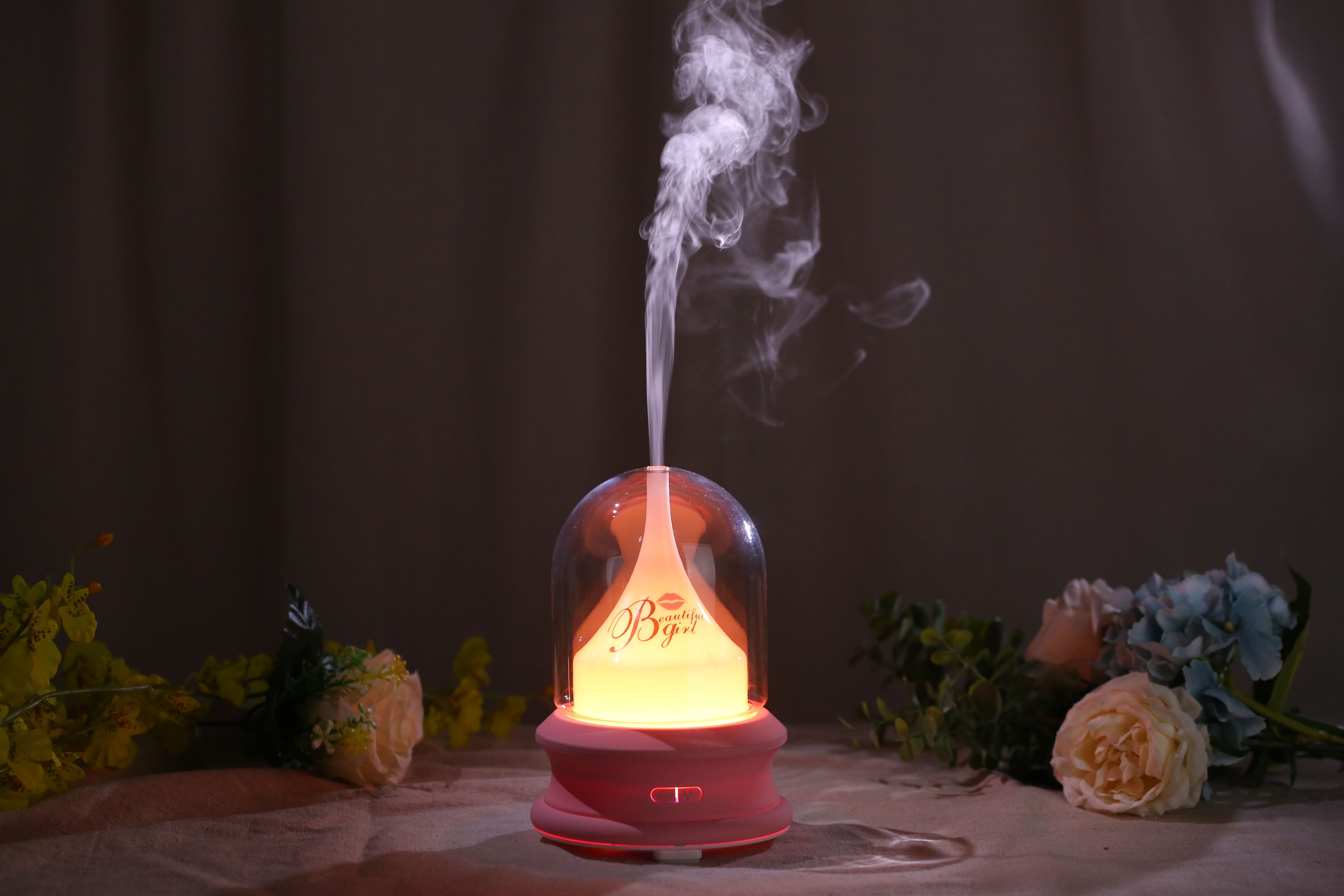 Flowing Light Bottle Aromatherapy Humidifier (Common Design) - Ultrasonic Diffuser with Warm Ambient Light & Auto Shut-Off Safety
