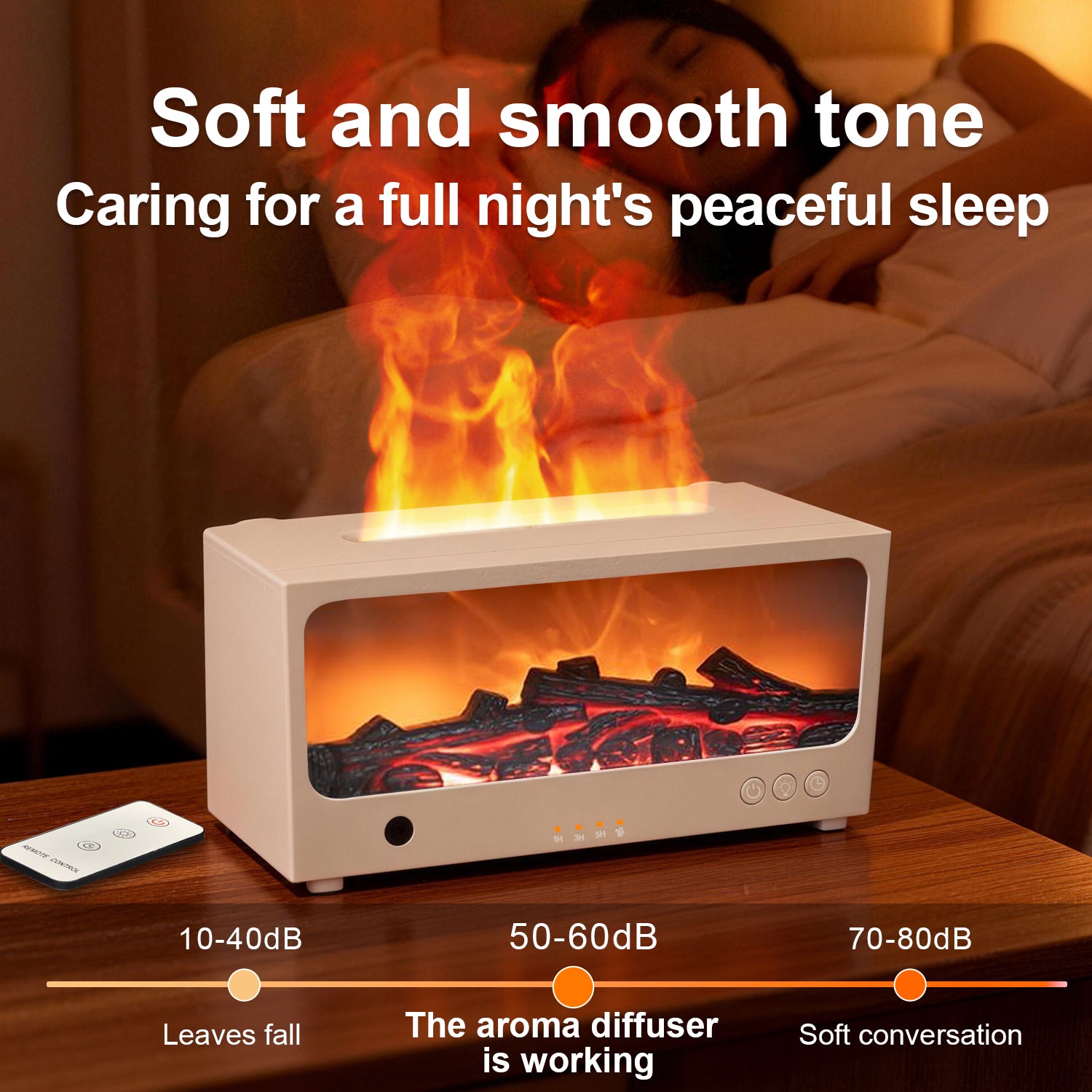 RGB Color Changing Flame Effect with Remote Control for Dynamic Fireplace Aroma Diffuser